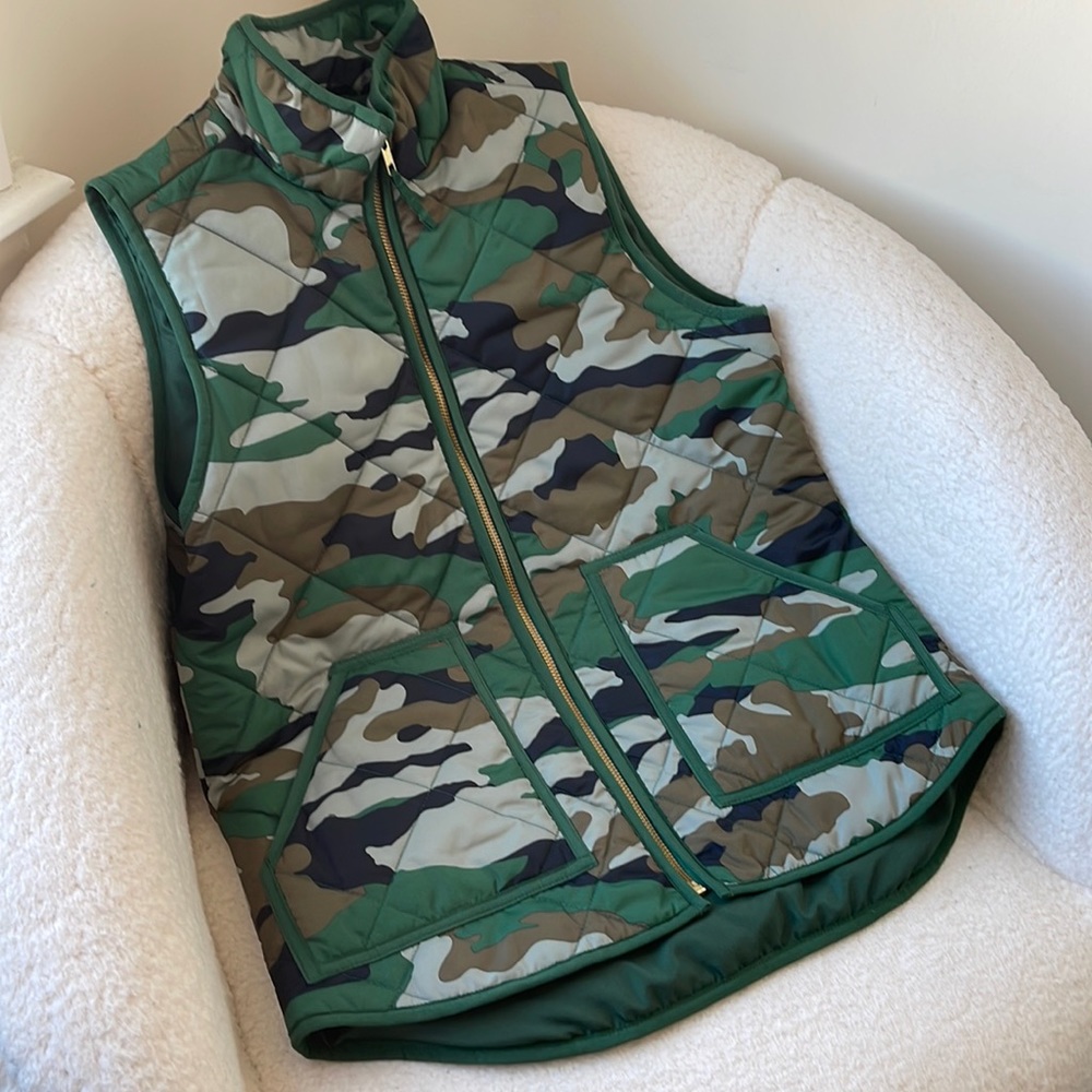 J Crew Army Print Vest